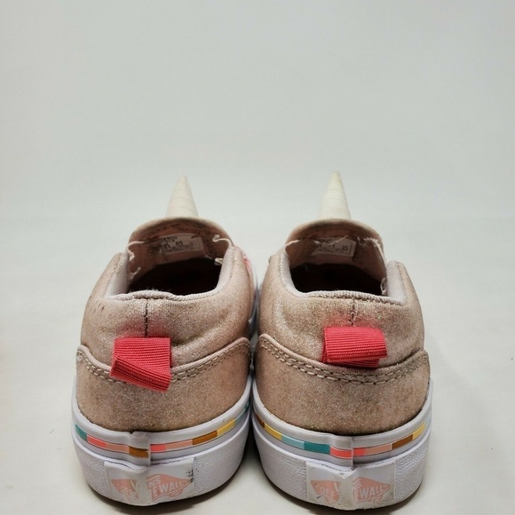 VANS "ASHER" Unicorn Pink Glitter Slip on Shoes US Missy 11 EU 27.5 Girls - Picture 5 of 11
